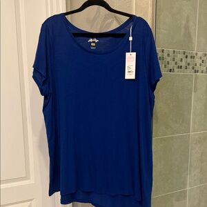 Lilly Pulitzer Etta Scoop-Neck T-Shirt Blue Med  Size XXL New with Tags